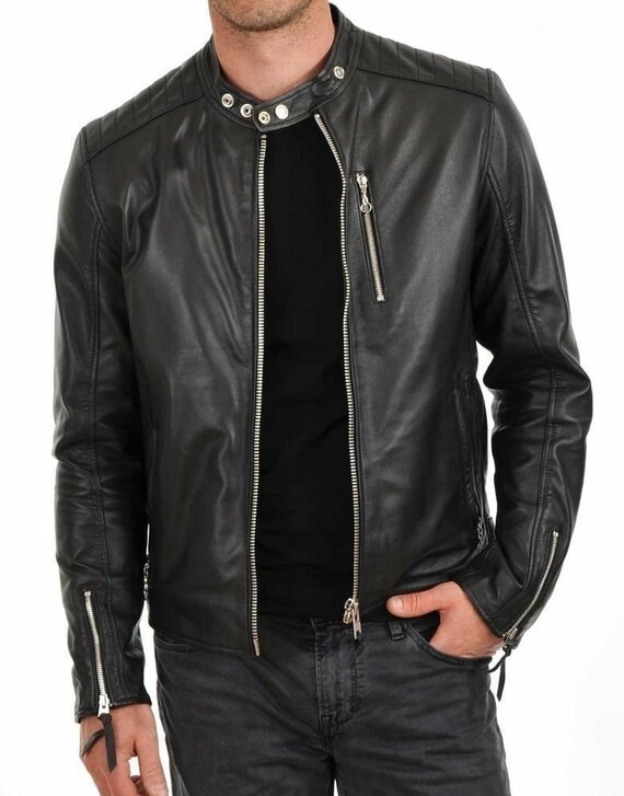 Piel De Hombres Faux Motocicleta Chaquetas De Cuero Para Hombre