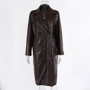 Women's Brown Genuine Lambskin Leather Trench Coat for Women Brown ...