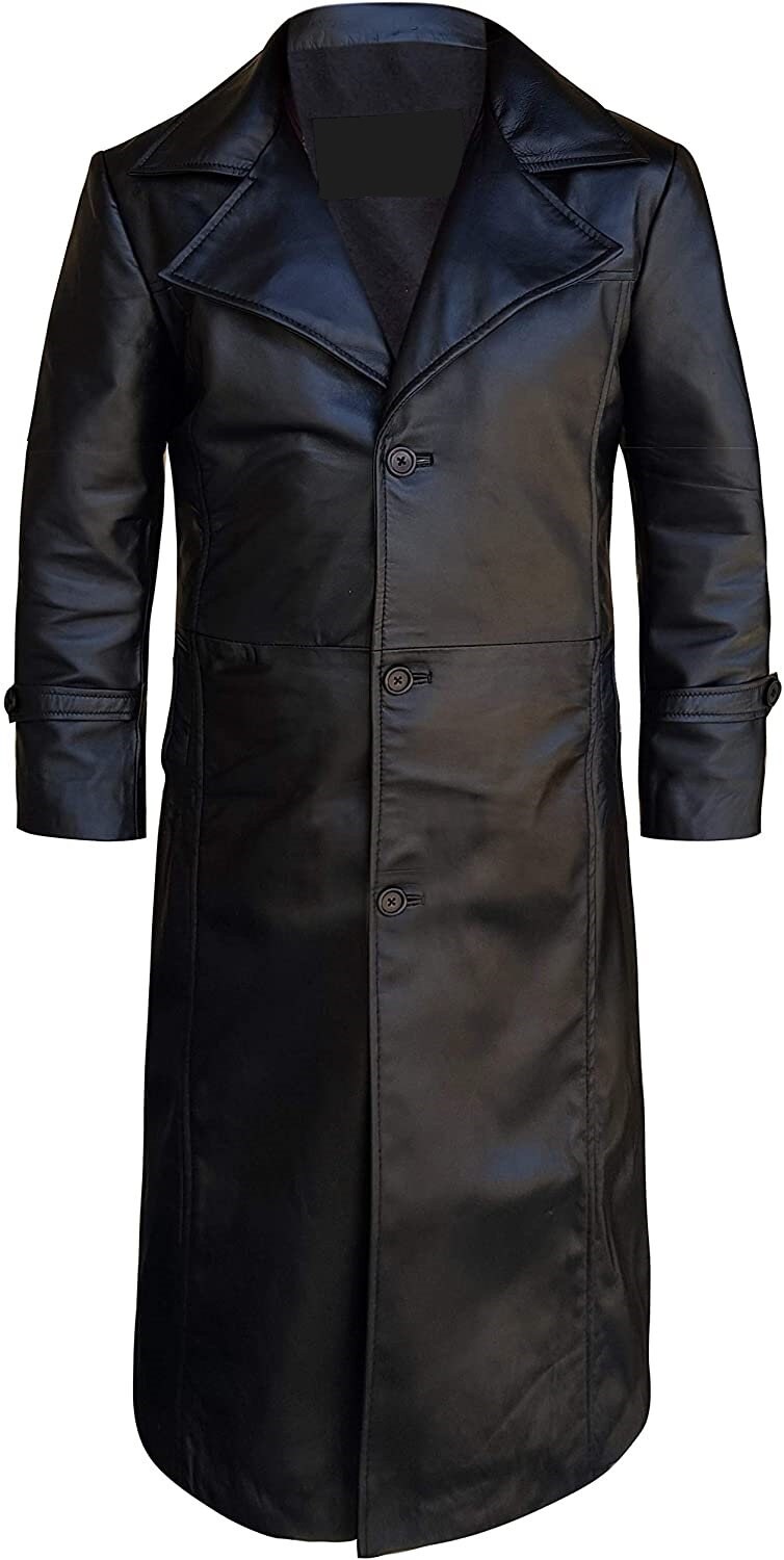 New Men Leather Trench Coat Real Leather Jacket Trench Coat - Etsy