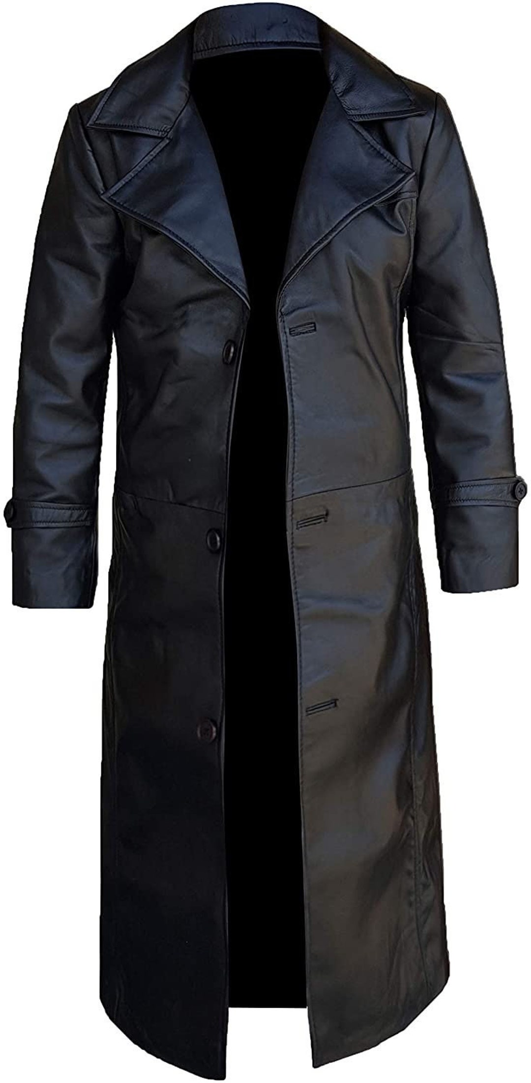 New Men Leather Trench Coat Real Leather Jacket Trench Coat - Etsy