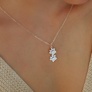 Personalized Paw Print Name Necklace • Tiny Dog Multiple Paw Necklace • Minimalist Paw Necklace • Gift for Pet Owners • Pet Keepsake