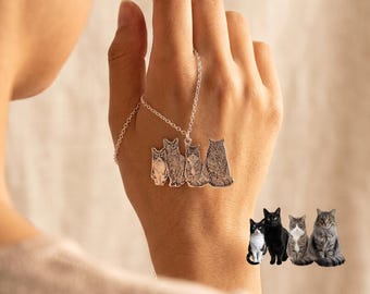 Personalized Pet Photo Necklace • Pet Memorial Jewelry • Dog & Cat Necklace • Engraved Necklace • Gift for Pet Lover • Gift for Her
