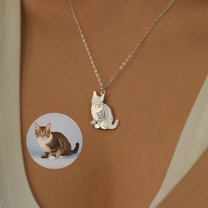 Personalized Pet Photo Necklace • Custom Picture Necklace • Pet Memorial Jewelry • Personalized Cat Dog Necklace • Gift for Pet Lover