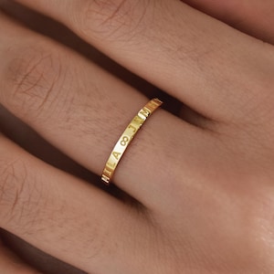 Personalized Sterling Silver Name Ring • Custom Skinny Name Ring • Engraved Ring • Children Names Ring • Roman Numeral Ring • Stackable Ring