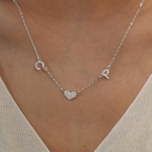 Collar con inicial de plata de ley • Collar con letras • Collar personalizado • Collar minimalista con nombre • Regalo de cumpleaños • Regalo perfecto para ella