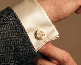 Custom Cuff Links • Pet Portrait Cufflinks • Pet Memorial Cufflinks • Engraved Pet Cufflinks • Wedding Gifts • Groom Gift • Mens Cufflinks