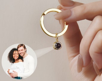 Projection Photo Keychain • Memorial Key Chain Gift • Picture Inside Keyring • Personalized Photo Gifts • Gift for Him • Anniversary Gift