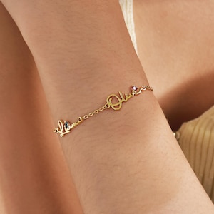 Name Birthstone Bracelet • Family Bracelet • Birthstone Bracelet for Mom • Name Bracelet • Personalized Gifts • Christmas Gifts