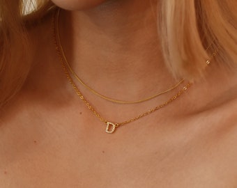Personalized Initial Necklace • 18K Gold Plated Initials Letters Necklace • Custom Letter Necklace • Birthday Valentines Gift • Gift For Her