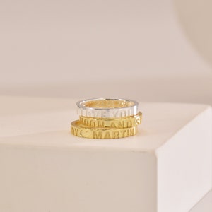 Anillos de pareja personalizados minimalistas • Anillo grabado • Anillo con mensaje secreto • Anillo con nombre personalizado • Regalos de aniversario • Regalos para ella/él