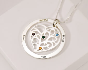 gfcrgaf Creative Name Custom Family Tree Necklace Personalized Birth Stone Family Tree Jewelry Necklace Commemorative Gift gfcrgaf Creative Name Custom Family Tree Necklace Personalized Birth Stone Family Tree Jewelry Necklace Commemorative Gift