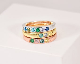 Family Birthstone Ring • Custom Birthstone Jewelry • Personalized Birthstone Ring • Custom Mothers Jewelry • Wedding Engagement Birthday