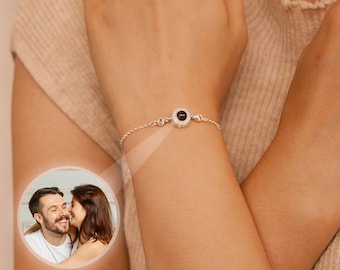 Custom Photo Birthstone Bracelet • Photo Projection Bracelets • BFF Gifts • Memorial Photo Bracelet • Personalized Bracelets • Gifts for Her