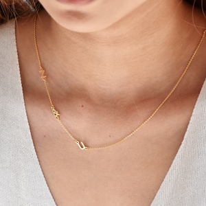 Gold Initial Necklace • Personalized Initial Necklace • Letter Necklace • Evil Eye Necklace • Mother Gift • Birthday Gift • Bridesmaid Gift