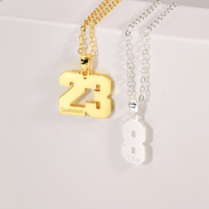 Colar com número do jogador • Colar com número personalizado • Colar com número personalizado com nome • Pingente com número dourado • Colar com número do Teamsport