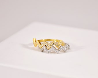 Anillo a mi hija • Anillo de onda alta y baja • Anillo de la amistad • Anillo minimalista • Anillo apilable • Regalo de cumpleaños para la hija de mamá