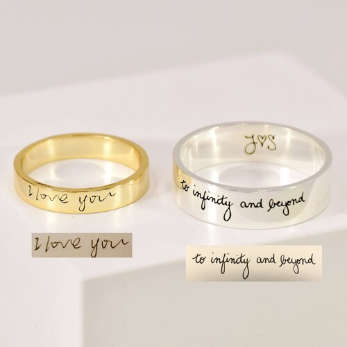 Personalized Engraved Handwriting Ring 