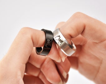 Pinky Swear Couple Ring • Pinky Promise Ring for Couple • Personalized Rings for Friends • Engraved Wedding Rings • Long Distance • BFF Ring