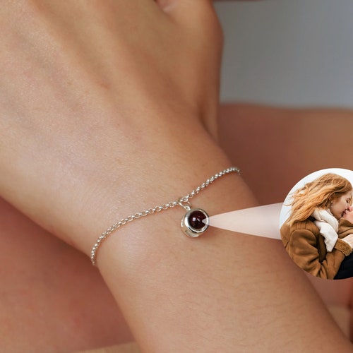 Photo Projection Charm Bracelet Personalized Picture Etsy UK