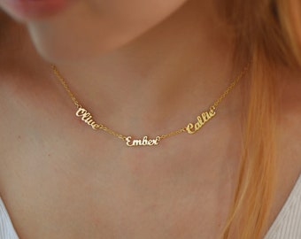Multi Name Halskette • Benutzerdefinierte Namen Schmuck • 2 Namen Halskette • Familien Halskette • Personalisiertes Geschenk für Sie • Geschenk für Frau • Weihnachtsgeschenk