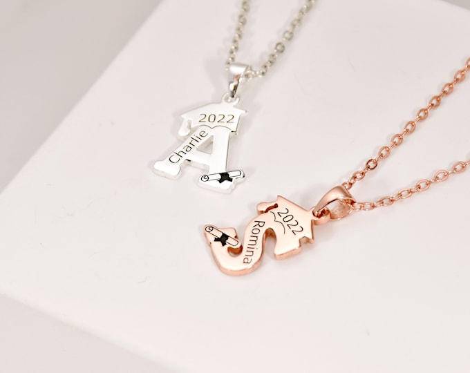 Custom Graduation Necklace Name Necklace • Class of 2022 2023 Graduation Jewelry • Personalized Girl Graduation Gift • Grad Jewelry for Her