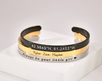 Bracelet manchette personnalisé • Bracelet personnalisé • Cadeau inspirant • Manchette gravée • Bracelet avec dicton personnel • Bijoux unisexes à message caché