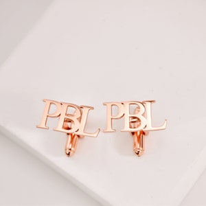 Gemelos de nombre personalizados • Enlaces de puños de letras iniciales personalizados • Gemelos de boda del novio • Mejor regalo para hombres • Regalo de boda para él