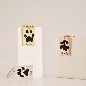 Llavero personalizado con estampado de pata de mascota • Llavero con huella dactilar • Llavero grabado personalizado • Regalo conmemorativo • Llavero de perro • Regalo para amantes de las mascotas
