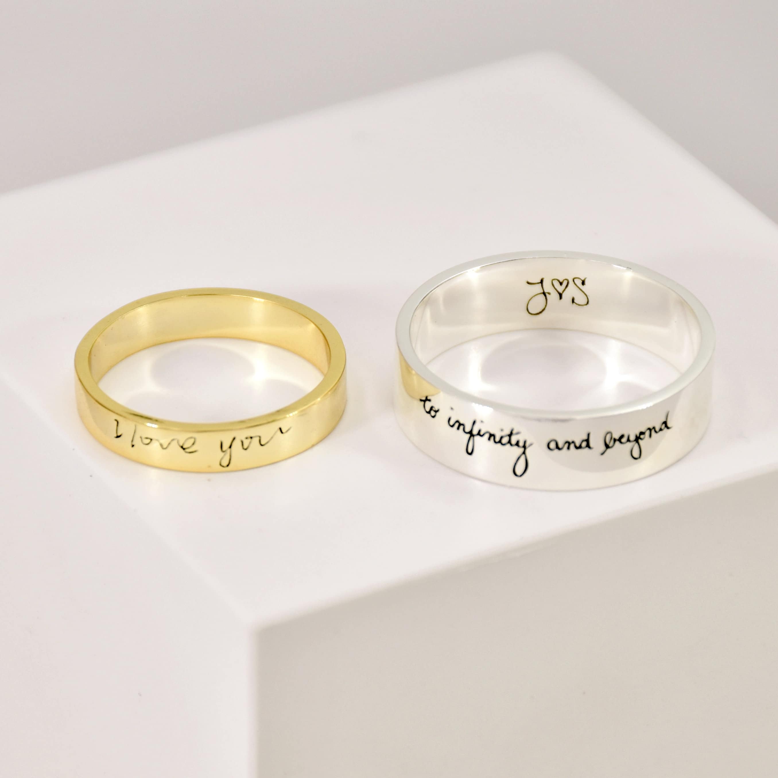 Custom handwriting ring deals