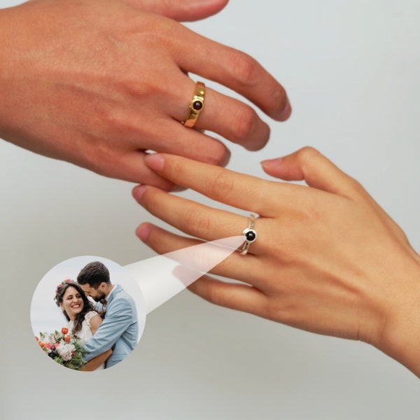 Custom Photo Projection Ring • Colorful Photo Ring • Custom Photo Ring • Long Distance • Couples Ring • Anniversary Gift • Valentines Day