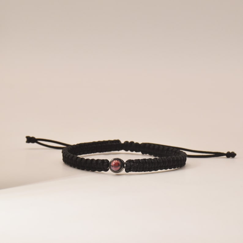 Bracelet personnalisé pour projection de photos Bracelet en corde tressée Bijoux avec image à l'intérieur Cadeau pour lui Cadeau commémoratif image 5