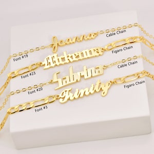 Personalized Name Bracelet or Anklet • Custom Name Anklet Figaro Chain • Ankle Bracelet Name • Nameplate Bracelet Anklet • Bridesmaid Gift