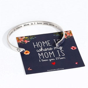 Joias personalizadas estampadas à mão • Punho de pulseira gravado personalizado • Punho de mensagem oculta • Pulseira de empilhamento personalizada • Punho para mamãe