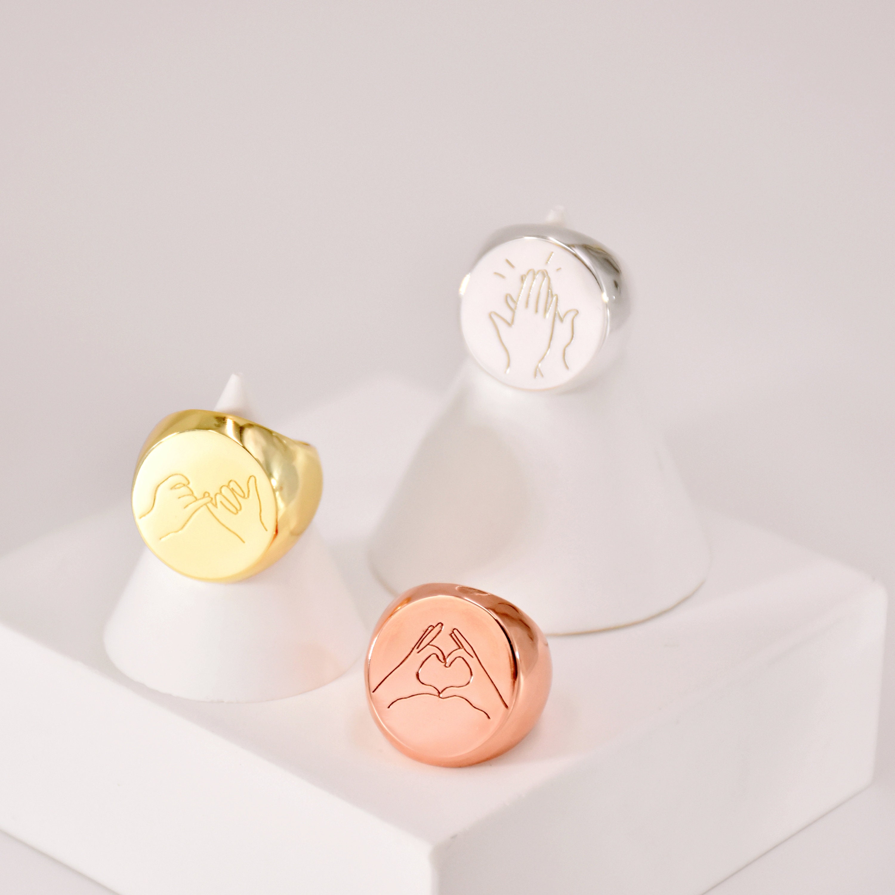 Gestures of Love Ring • Hand Gesture Ring • ASL Ring • Peace Sign ...