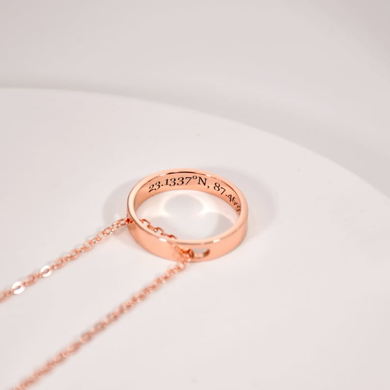 The Inner Circle Necklace Hidden Message Necklace Ring Necklace Dainty Circle Necklace Choker Perfect Gift for Her Bridesmaid Gift image 4