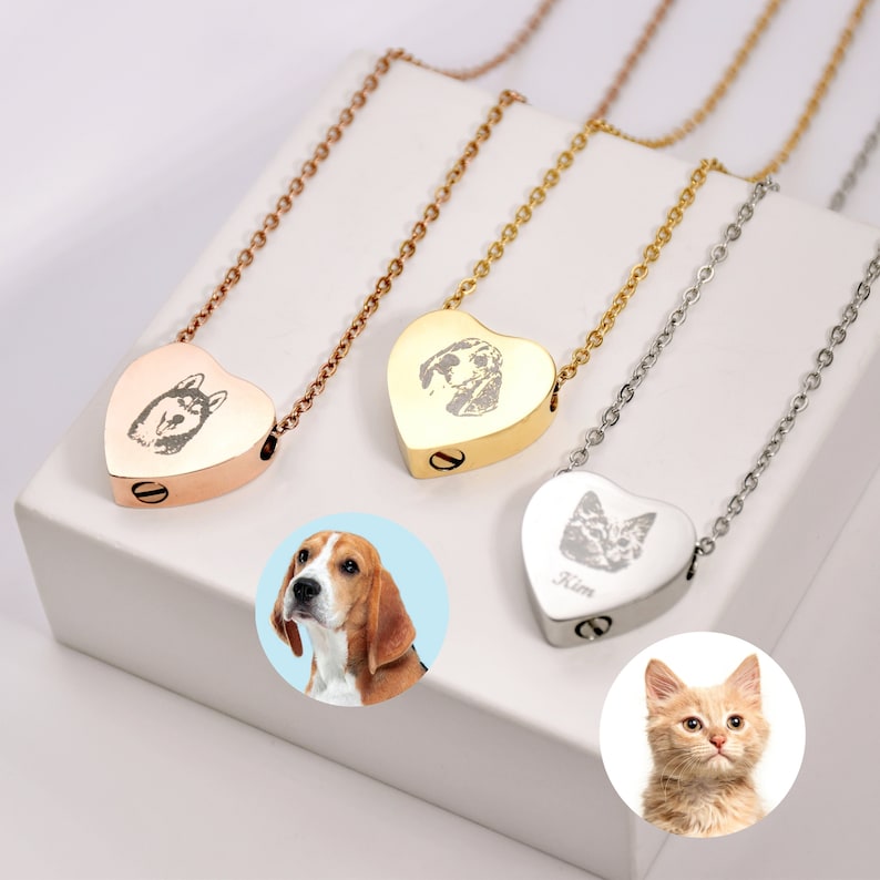 Heart Urn Pet Loss Pet Urn Necklace Cremation Jewelry Pet Ash Holder Pet Memorial Jewelry Memorial Gifts Ashes Pet Loss Gift image 1