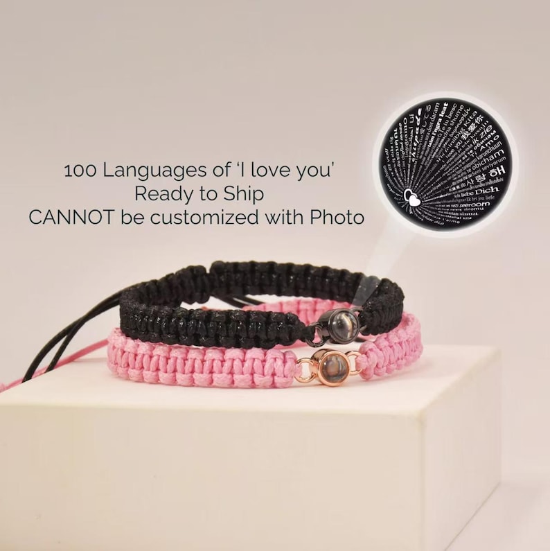Customized Photo Projection Bracelet • Father's Day Gift • Dad Gift • Dad Bracelet from Daughter • Gift for Him • Personalized Gift image 3