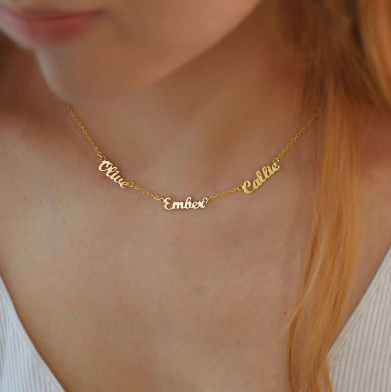 Multi Name Necklace Custom Name Jewelry 2 Names Necklace Family Necklace Personalized Gift for Her Gift for Wife Christmas Gift image 1