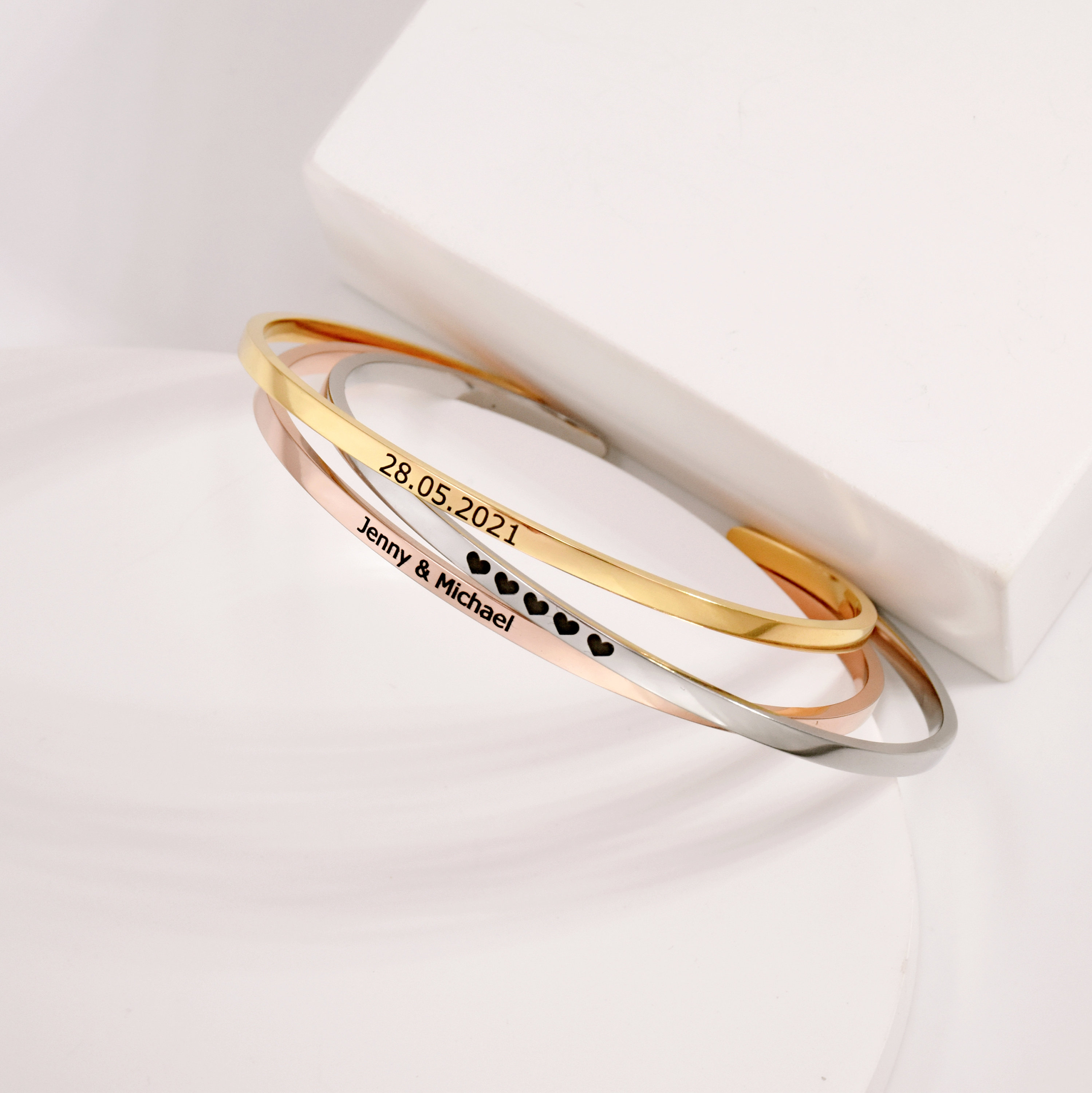 Custom Cuff Dainty Engraved Cuff • Personalized Cuff Bracelet • Custom Bangle ...
