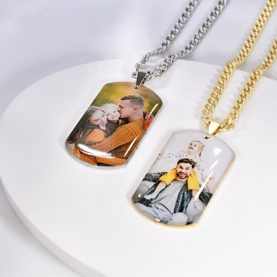 Personalized Gold Dog Tag Pendants Set of 2 Custom Engraved Free - Ships  from USA