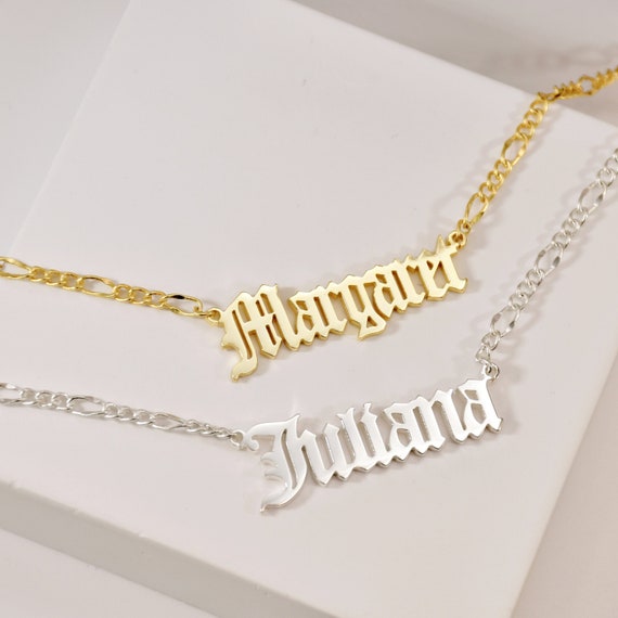Personalized Gothic Name Necklace 