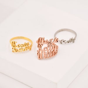 Multiple Names Ring • Custom Dainty Name Ring • Personalized Dainty Ring • Two Name Ring • Bridesmaid • Gift For Mom