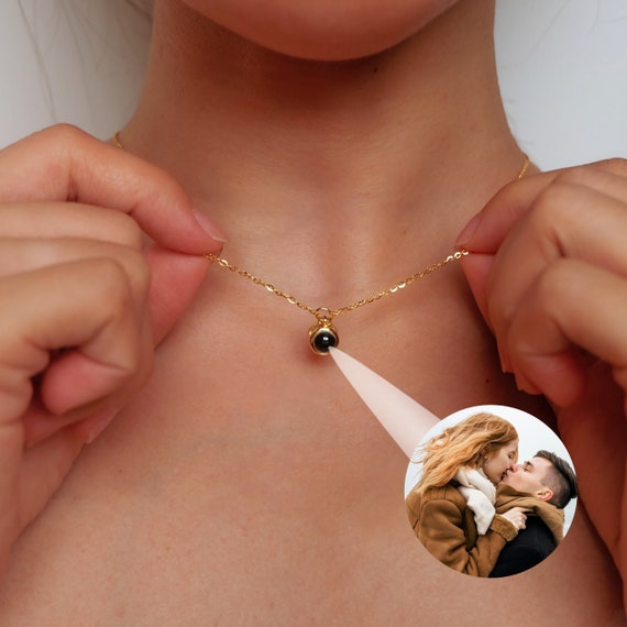 Personalized Photo Projection Necklace | Custom Heart Photo Bead Necklace –  Pendantify