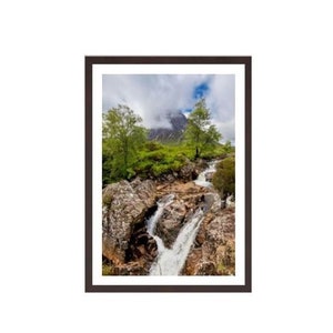 Buachaille Etive Mòr Mountain and River Etive wall print, Glencoe, Highland, Scotland. Landscape