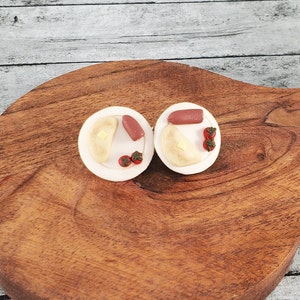 Micro Breakfast Plaste Studs, Witchy Dangle Earrings, Cottagecore Jewelry