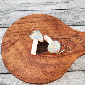 Funky Mushroom Earrings, Polymer Clay Earrings, Psychedelic Mushroom Earrings, Funky Fungi