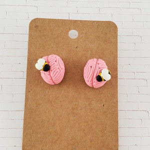Bees in my Brain Stud Earrings, ADHD Earrings, Polymer Clay Earrings, Nickel-Free Jewelry