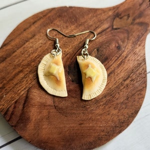 Mini Clay Pierogi Earrings, Miniature Food Jewelry, Fake Food Earrings, Pittsburgh Pierogi, Nickel-Free Hypoallergenic Jewelry, Fried with Butter