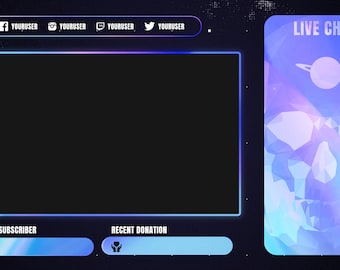 Holographic Just Chatting Overlay: Animated Webcam Frame & Chat Box