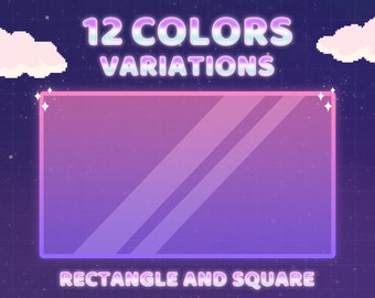 Pastel Gradient Animated Webcam Borders, 12 Colors, Kawaii Cosmic Style